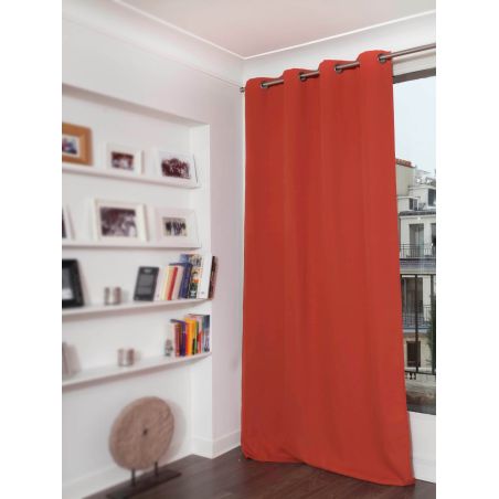 Verduisterend gordijn Piqué katoen aspect Oranje MC374