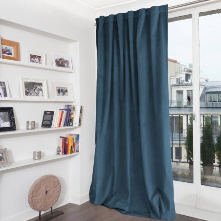 100% Verduisterend gordijn Fluweel Venise Blauw MC56